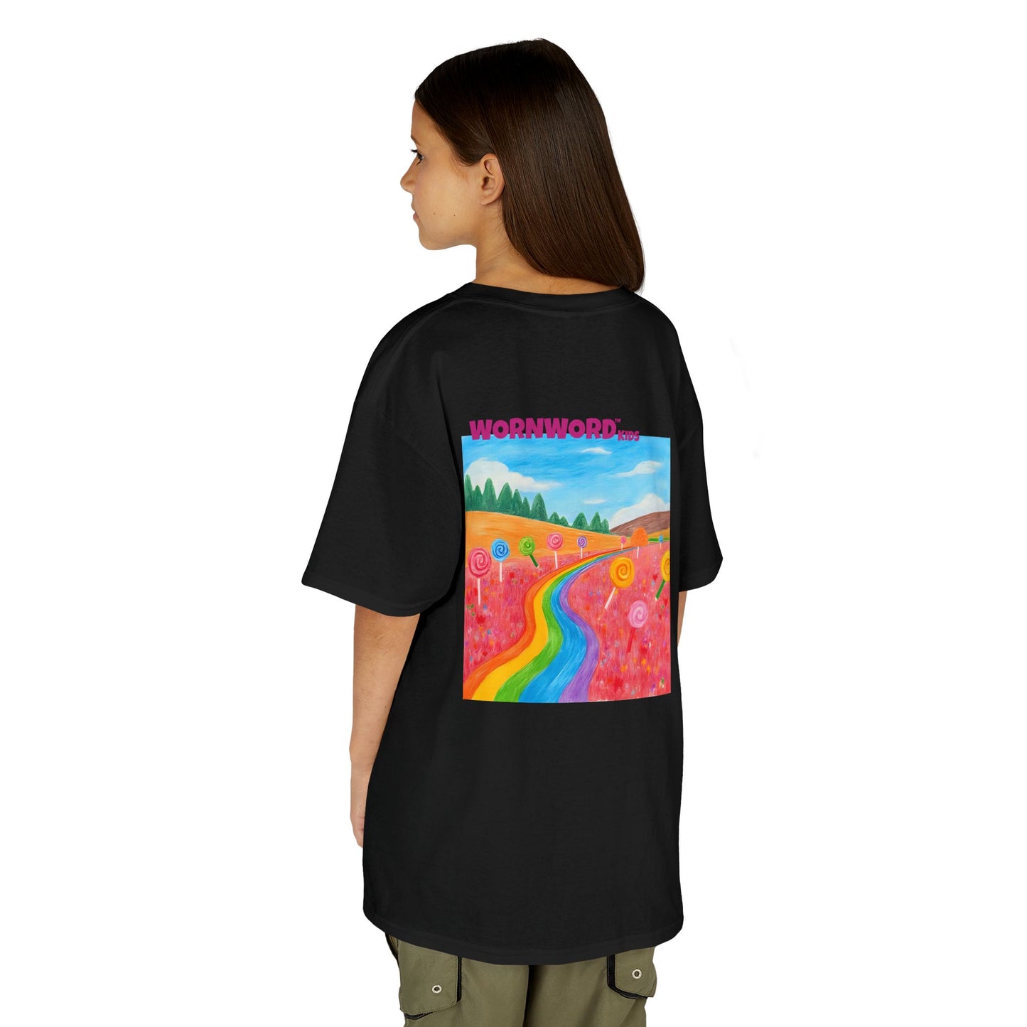 WORNWORD Kids Mid-Weight Tee - Rainbow Road “Follow the Candy Path!”