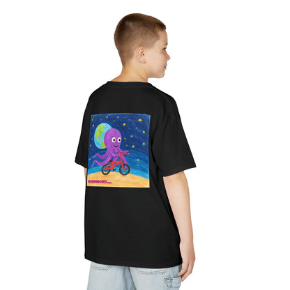 WORNWORD Kids Mid-Weight Tee - Octopus "Ride the Moon. Rule the Waves!"
