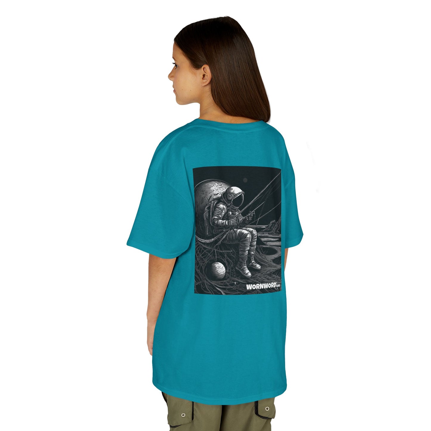 WORNWORD Kids™ Youth Mid-Weight Tee - Astronaut "Hooked on the Universe!