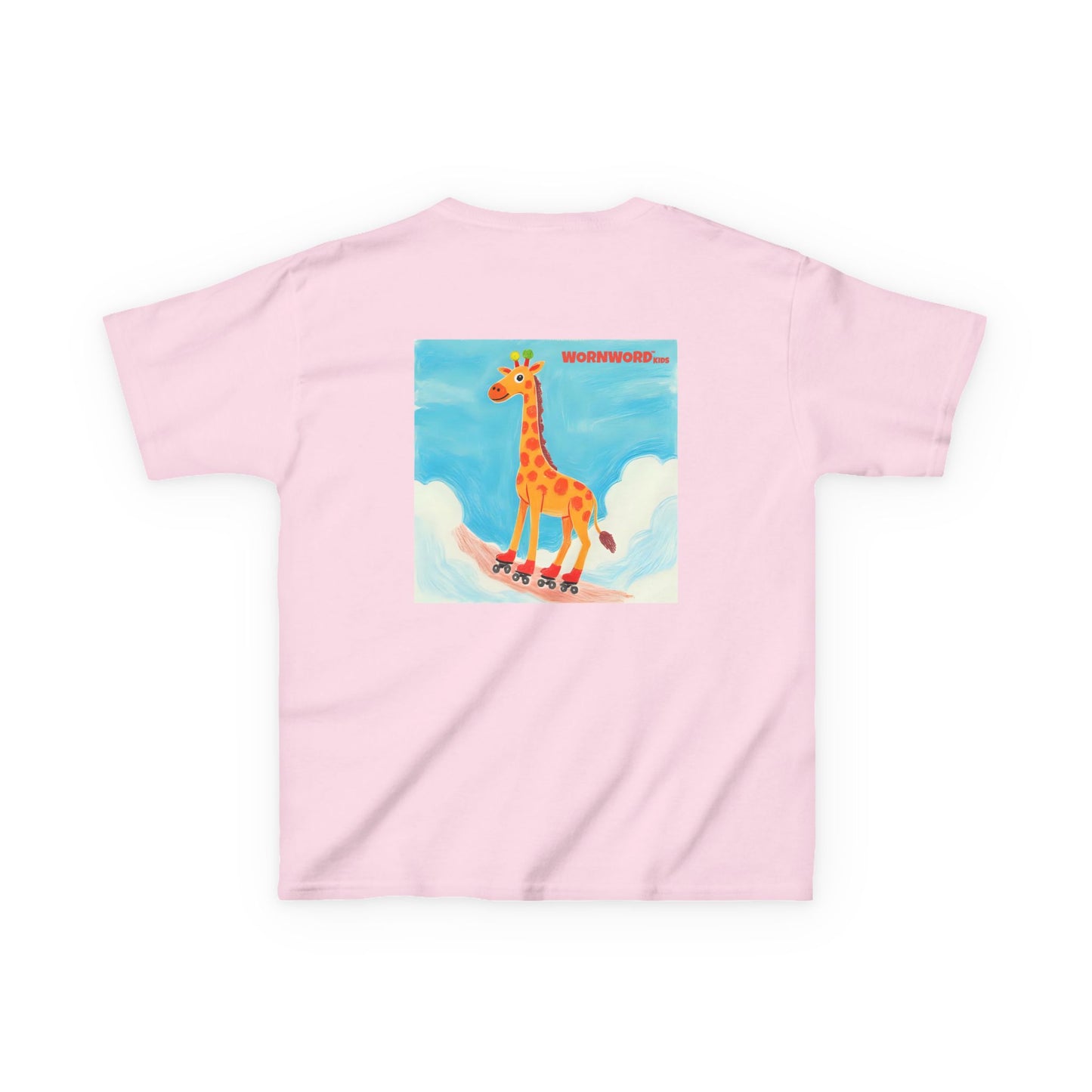WORNWORD Kids Mid-Weight Tee - Giraffe "Roll High. Dream Bright!"