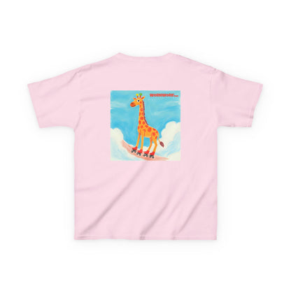 WORNWORD Kids Mid-Weight Tee - Giraffe "Roll High. Dream Bright!"
