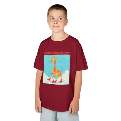 WORNWORD Kids Mid-Weight Tee - Giraffe "Roll High. Dream Bright!"