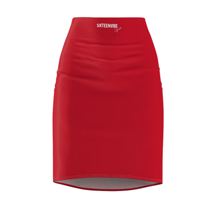 SIXTEENVIBE Grace TONEVIVE™ Pencil Skirt - Red Reign