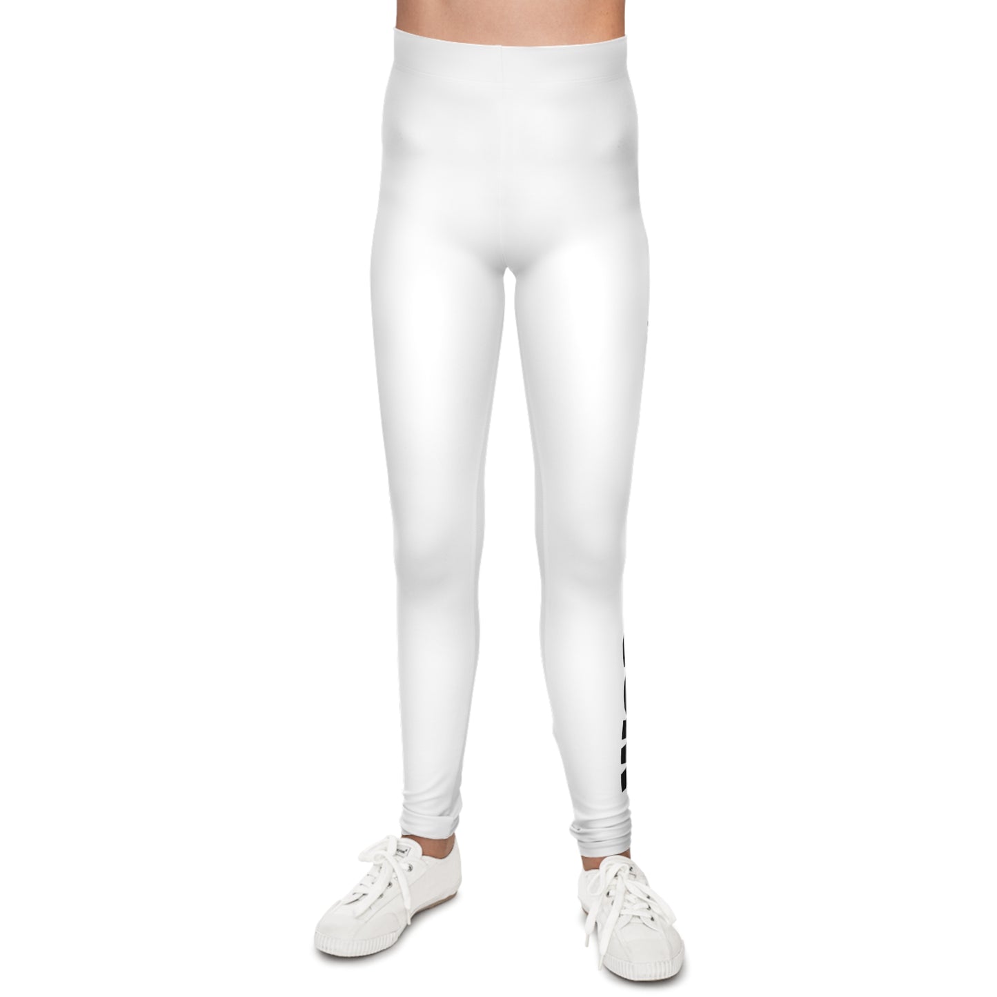 WORNWORD Kids™ ColorVibeZ™ Youth Leggings - White with Black Script