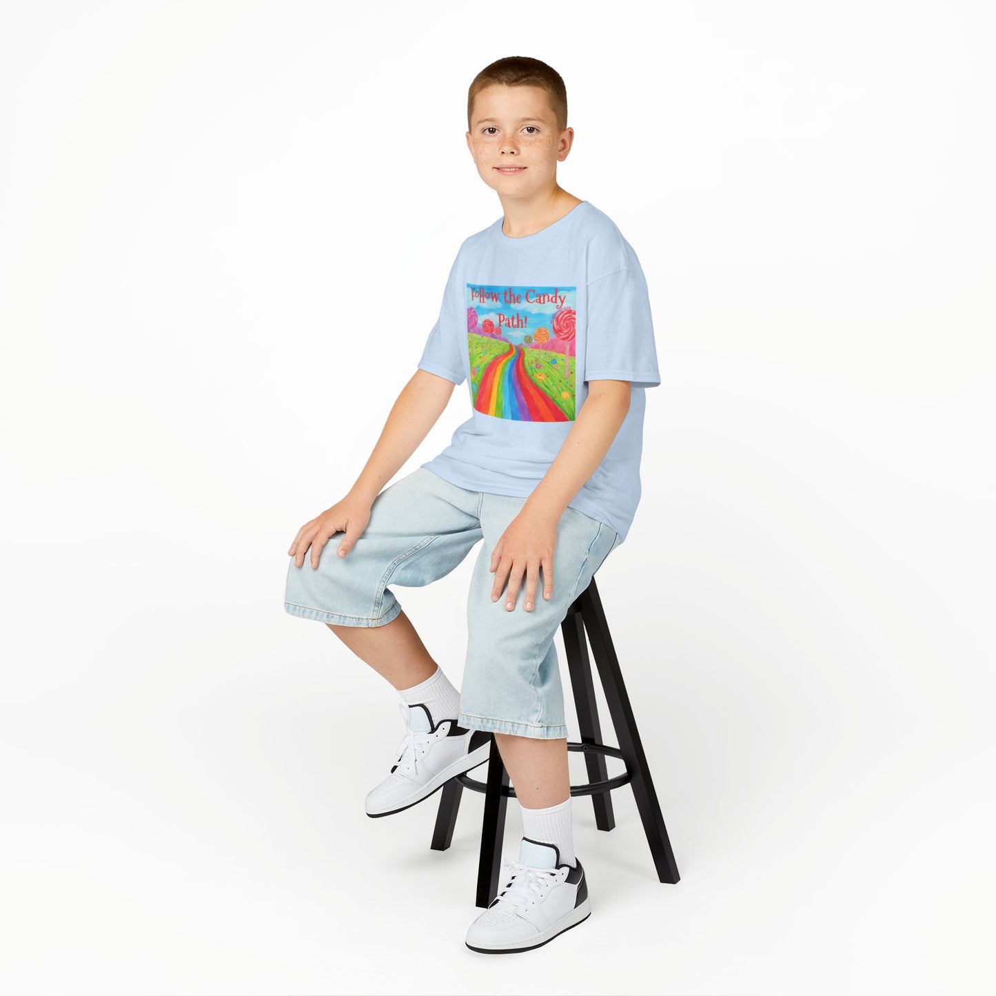WORNWORD Kids Mid-Weight Tee - Rainbow Road “Follow the Candy Path!”