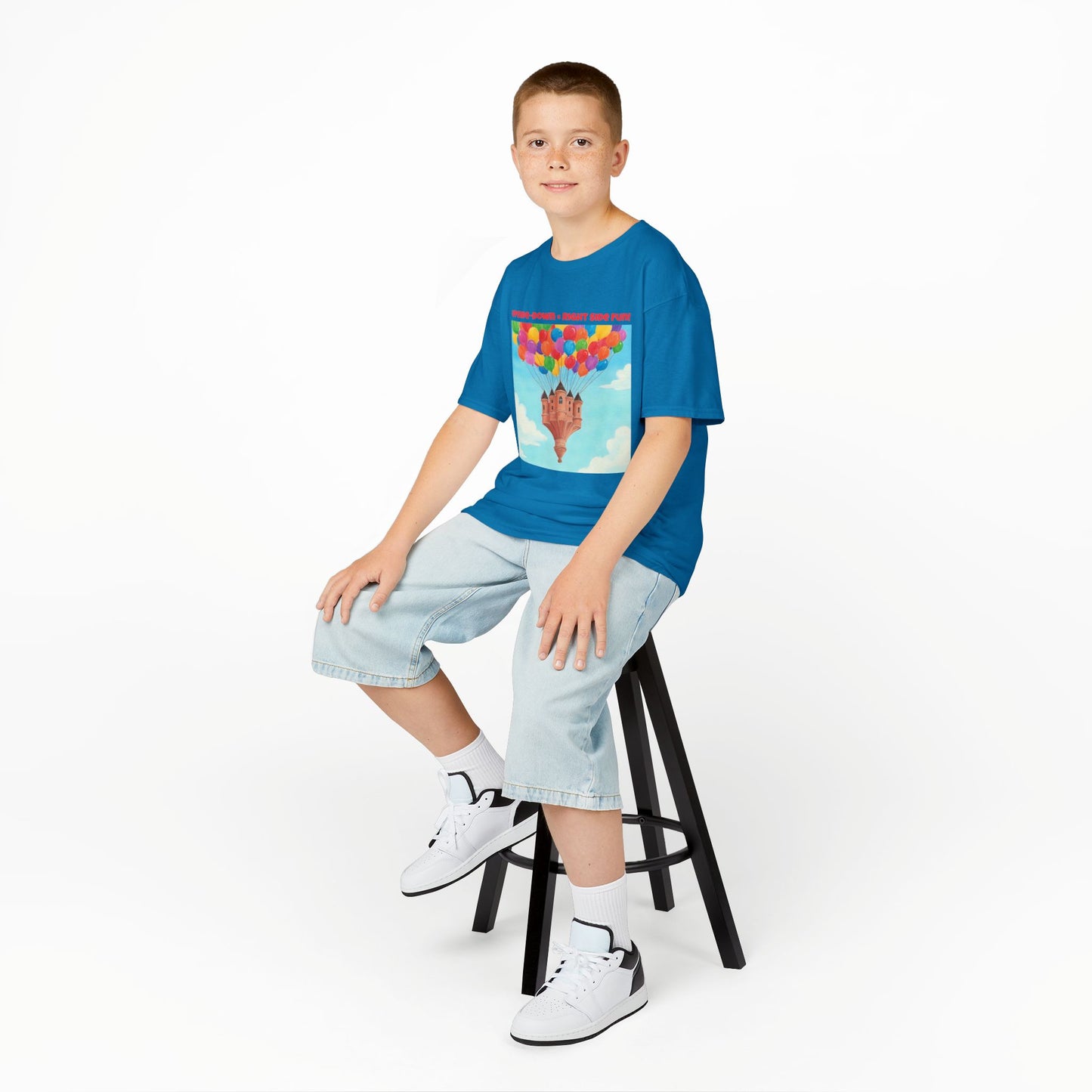 WORNWORD Kids Mid-Weight Tee - Floating Castle “Upside-Down = Right Side Fun!”