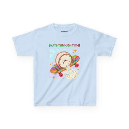 WORNWORD Kids Mid-Weight Tee - Melting Clock “Skate Through Time!”