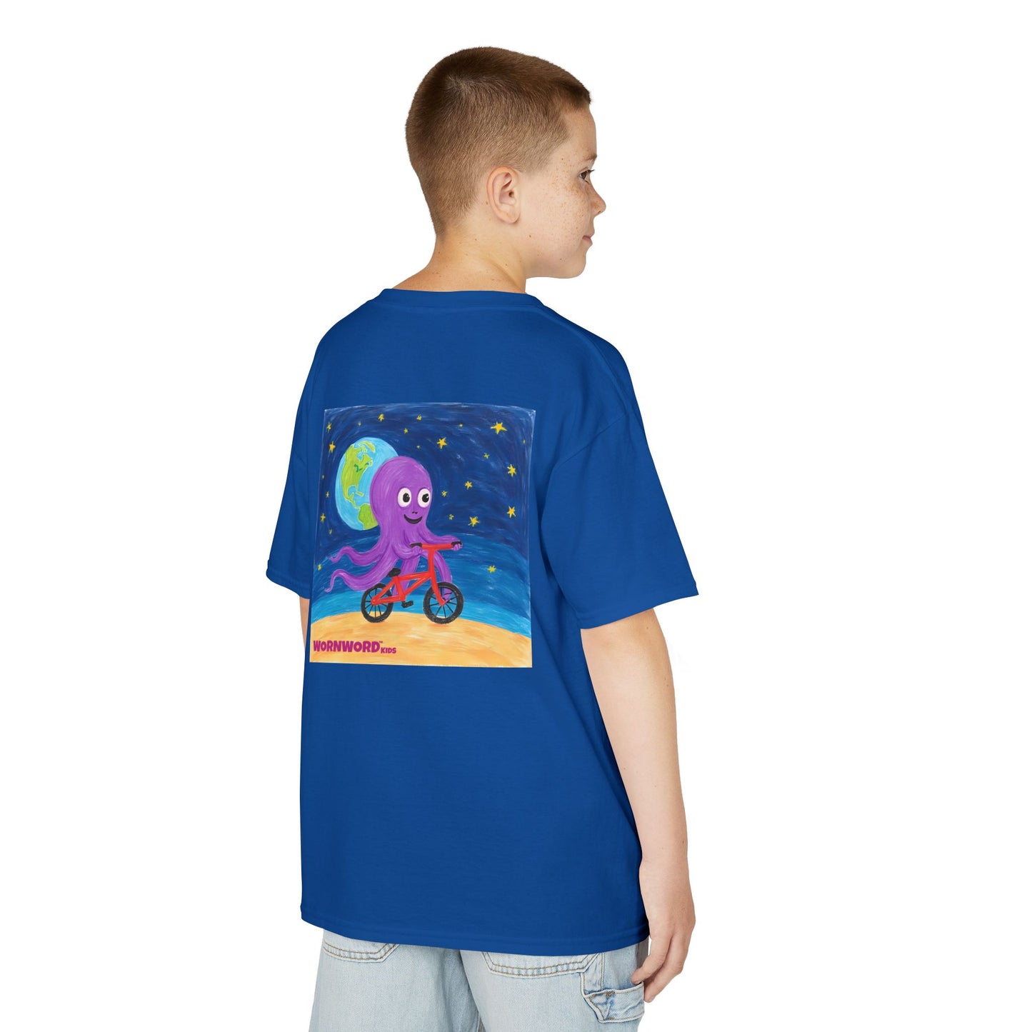 WORNWORD Kids Mid-Weight Tee - Octopus "Ride the Moon. Rule the Waves!"