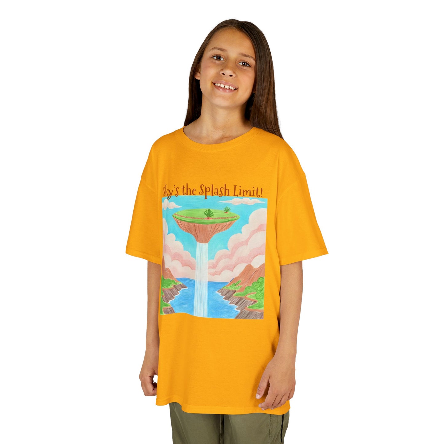 WORNWORD Kids Mid-Weight Tee - Waterfall Islands “Sky’s the Splash Limit!”