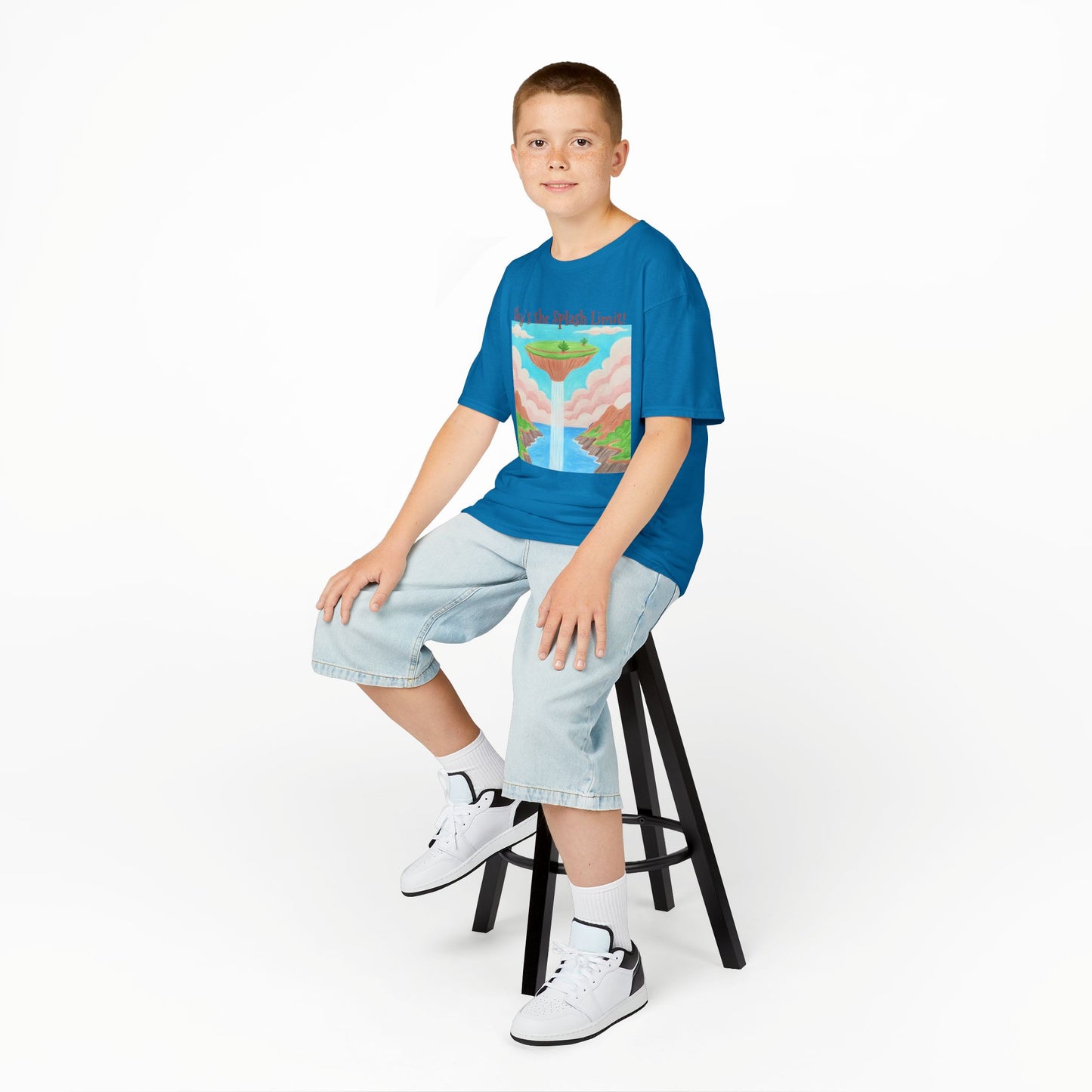 WORNWORD Kids Mid-Weight Tee - Waterfall Islands “Sky’s the Splash Limit!”