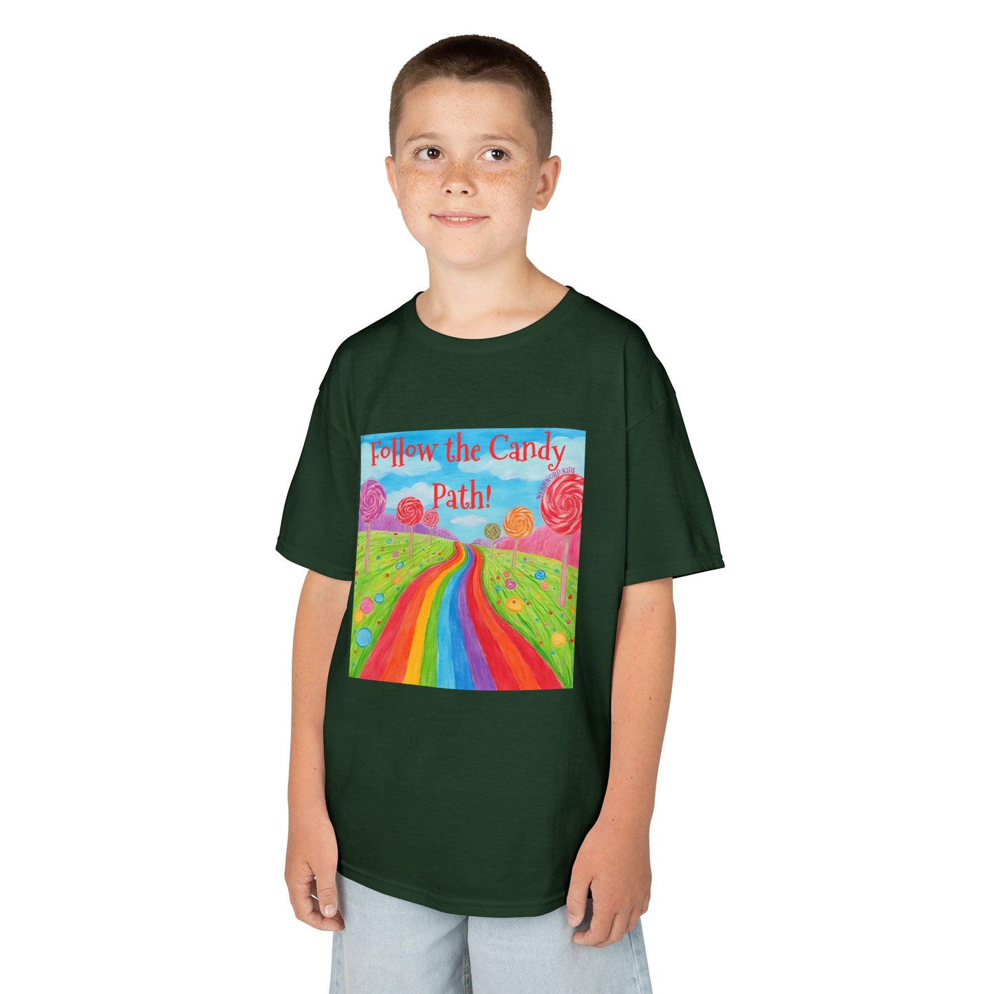 WORNWORD Kids Mid-Weight Tee - Rainbow Road “Follow the Candy Path!”