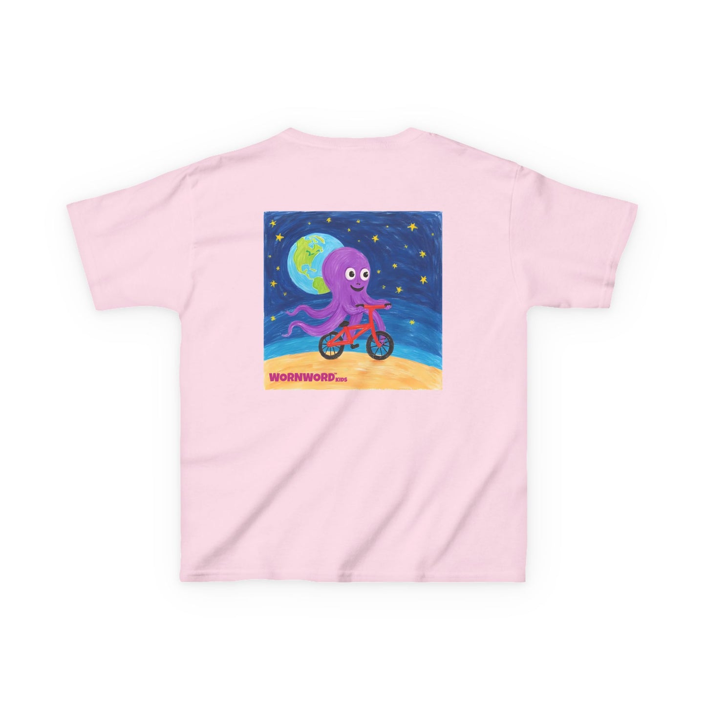 WORNWORD Kids Mid-Weight Tee - Octopus "Ride the Moon. Rule the Waves!"