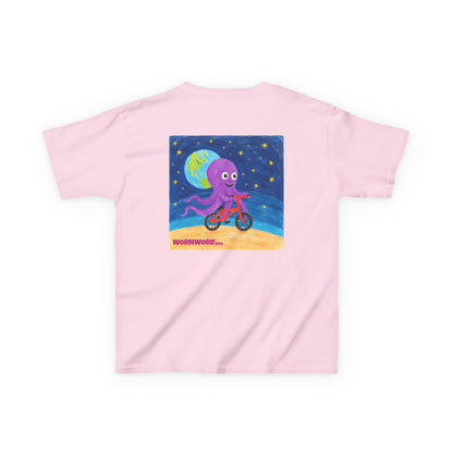 WORNWORD Kids Mid-Weight Tee - Octopus "Ride the Moon. Rule the Waves!"