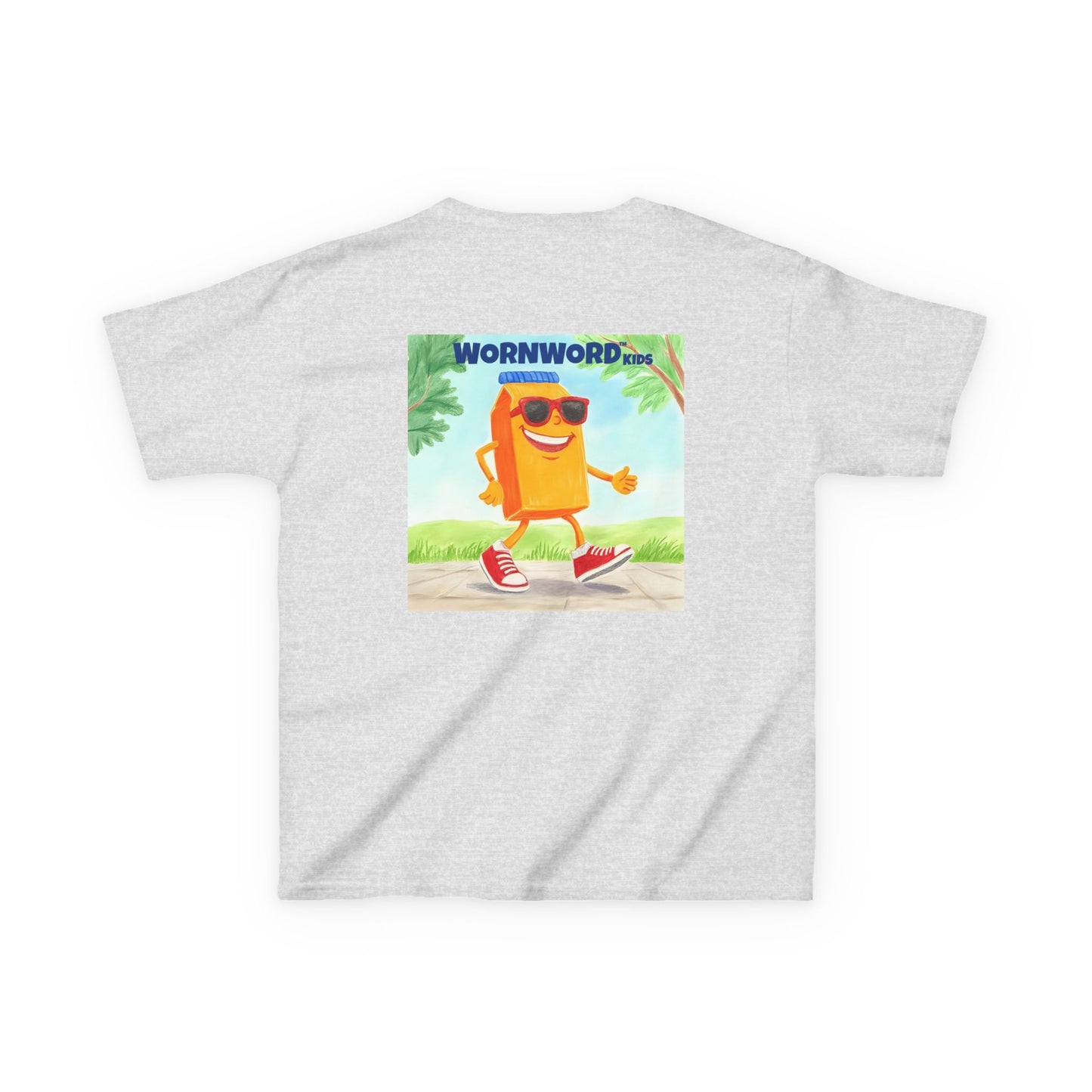 WORNWORD Kids Mid-Weight Tee - Walking Juice Box “Sip Happens. Keep Rollin’!