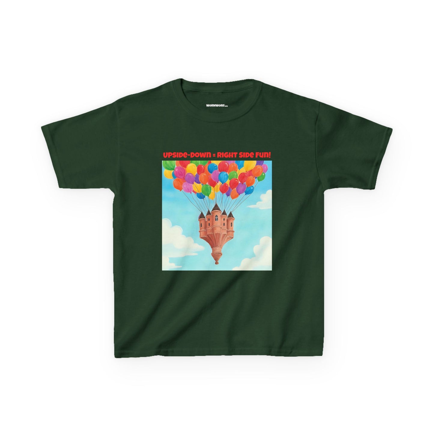 WORNWORD Kids Mid-Weight Tee - Floating Castle “Upside-Down = Right Side Fun!”