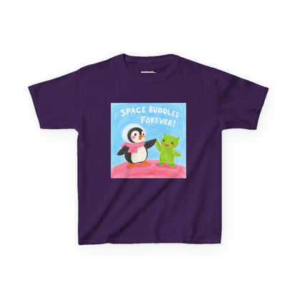 WORNWORD Kids Mid-Weight Tee - Penguin "Space Buddies Forever!"