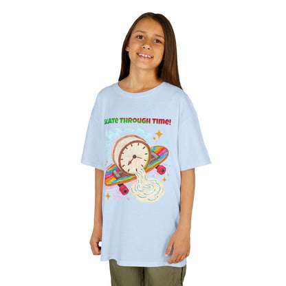 WORNWORD Kids Mid-Weight Tee - Melting Clock “Skate Through Time!”