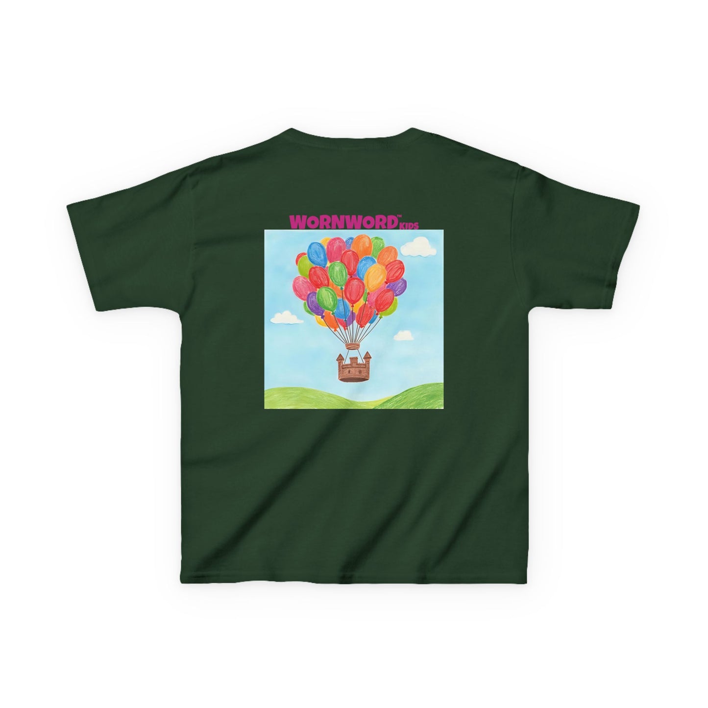 WORNWORD Kids Mid-Weight Tee - Floating Castle “Upside-Down = Right Side Fun!”
