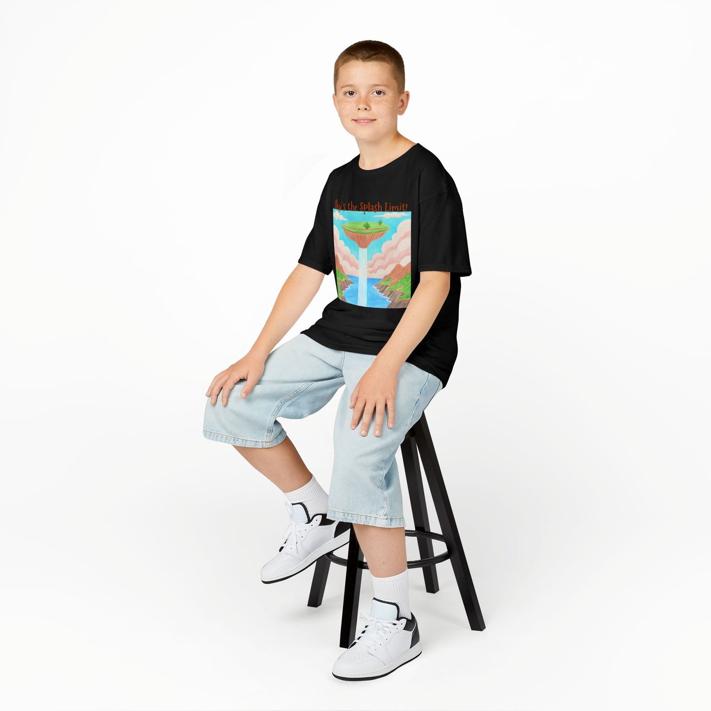 WORNWORD Kids Mid-Weight Tee - Waterfall Islands “Sky’s the Splash Limit!”