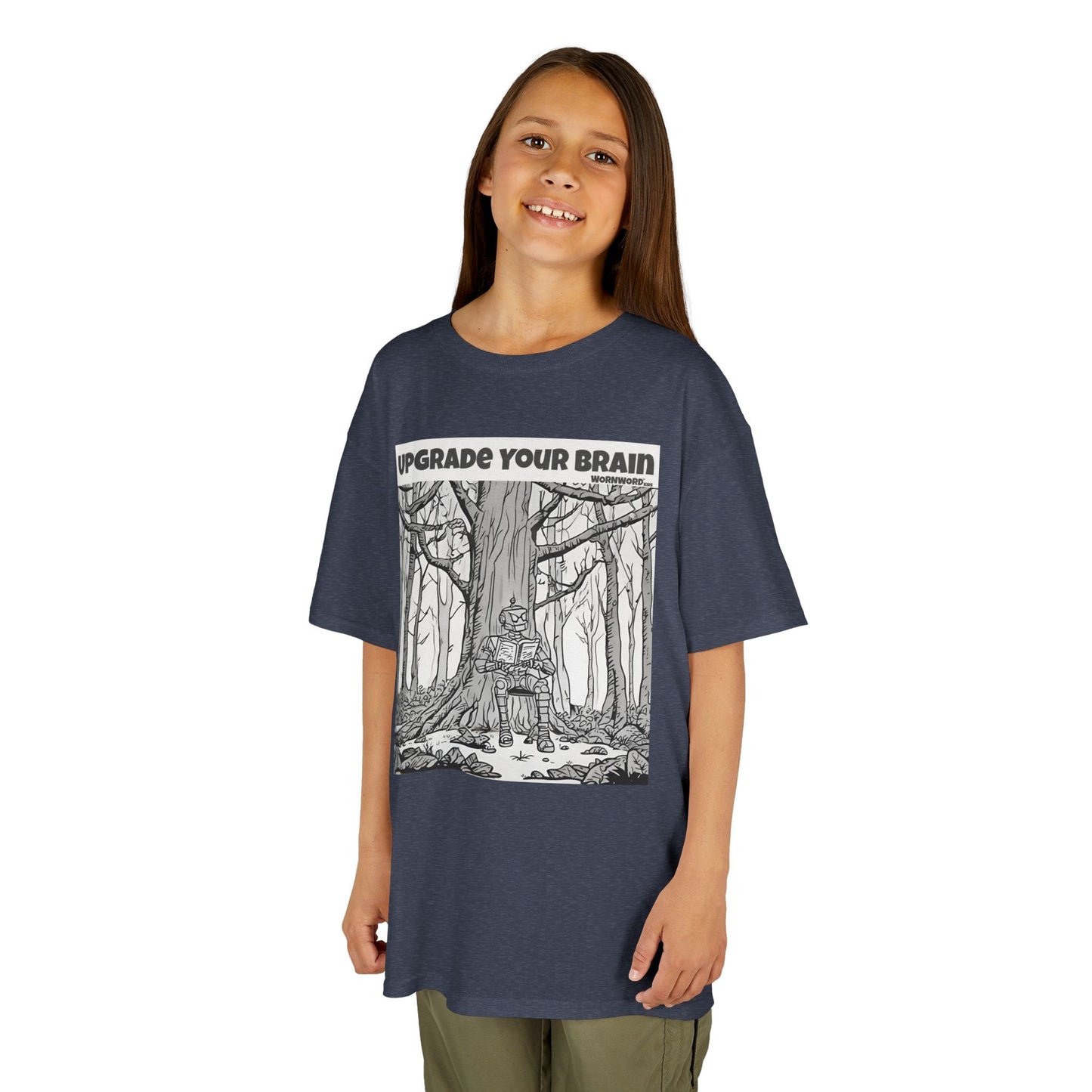 WORNWORD Kids™ Youth Mid-Weight Tee - Robot "Upgrade Your Brain"