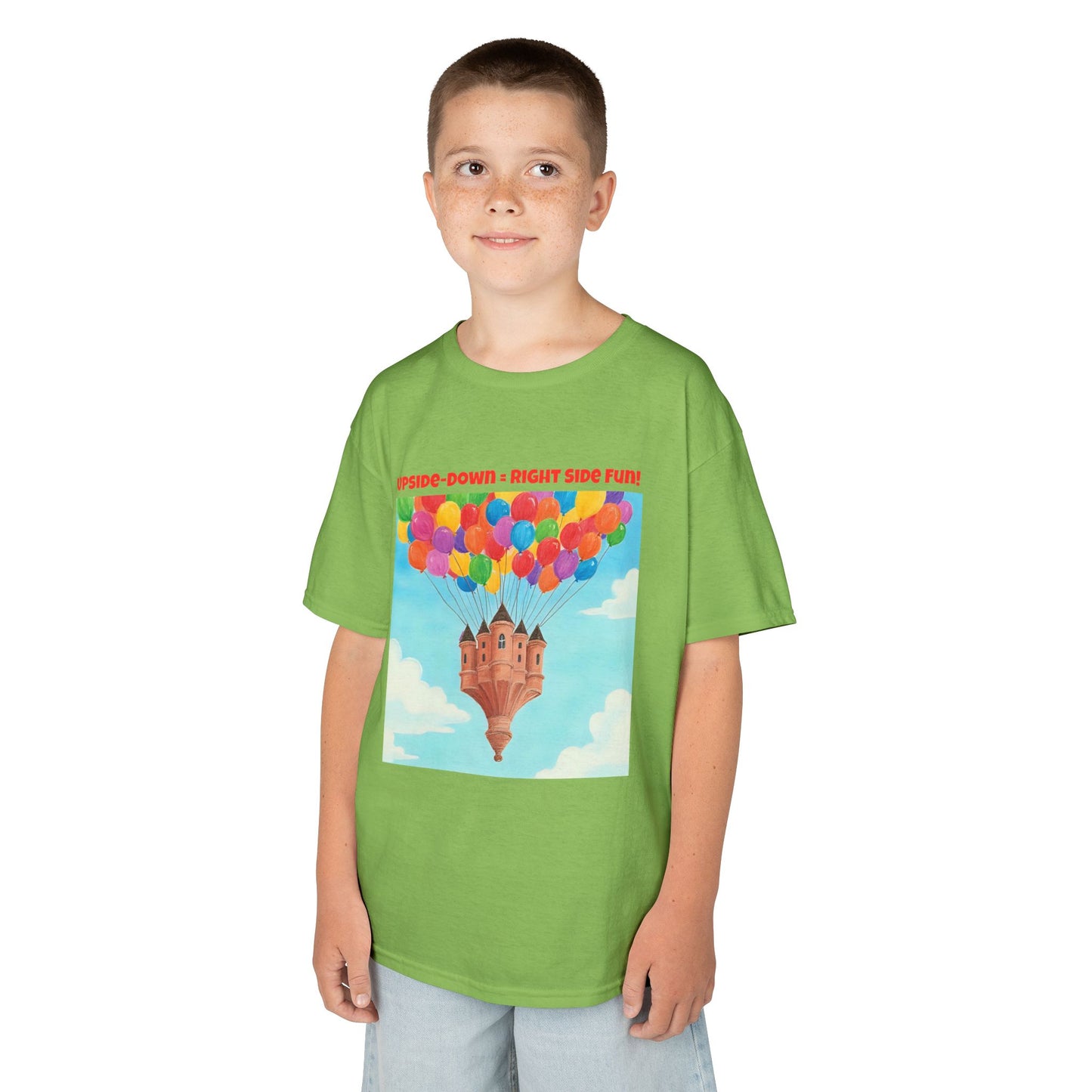 WORNWORD Kids Mid-Weight Tee - Floating Castle “Upside-Down = Right Side Fun!”