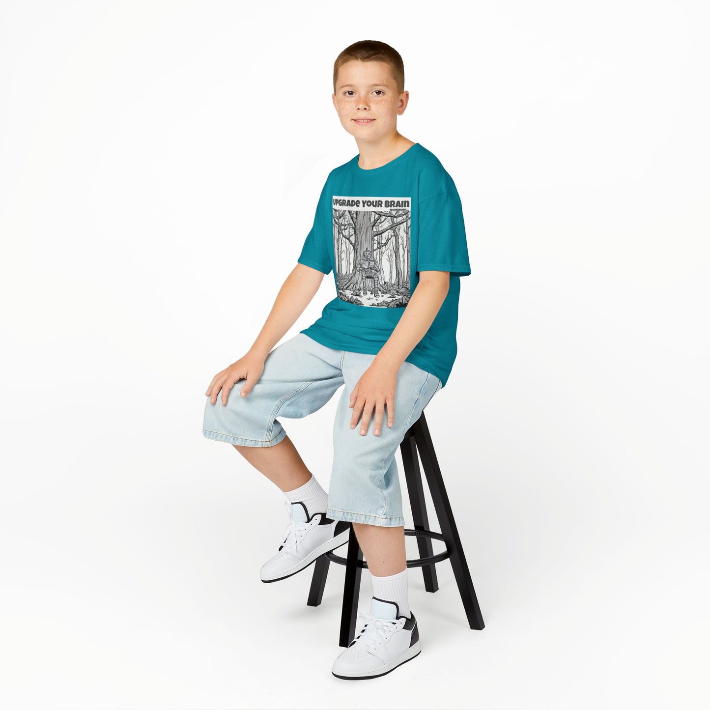 WORNWORD Kids™ Youth Mid-Weight Tee - Robot "Upgrade Your Brain"