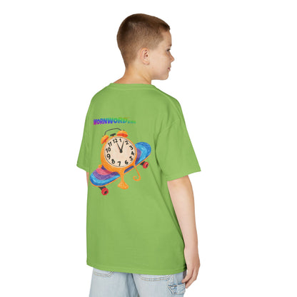 WORNWORD Kids Mid-Weight Tee - Melting Clock “Skate Through Time!”