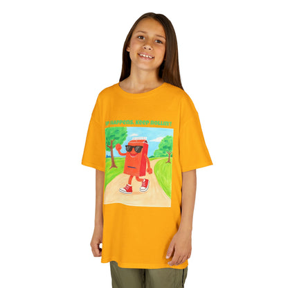 WORNWORD Kids Mid-Weight Tee - Walking Juice Box “Sip Happens. Keep Rollin’!