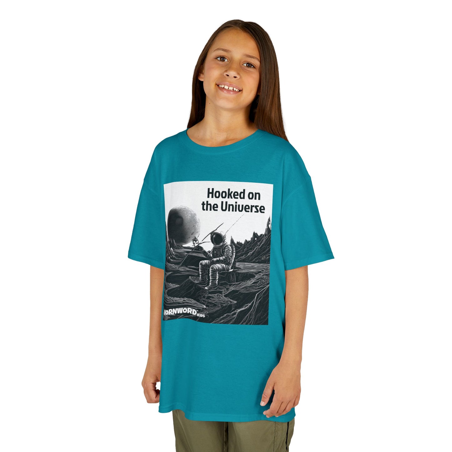 WORNWORD Kids™ Youth Mid-Weight Tee - Astronaut "Hooked on the Universe!