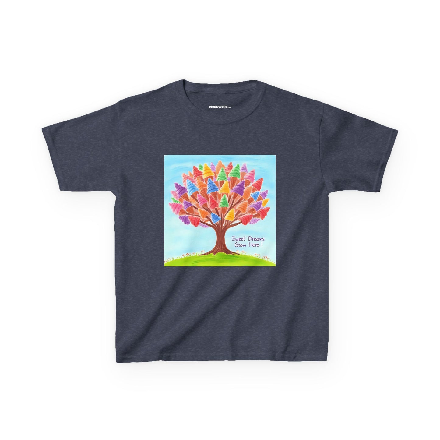 WORNWORD Kids Mid-Weight Tee - Ice-Cream Tree “Sweet Dreams Grow Here!”