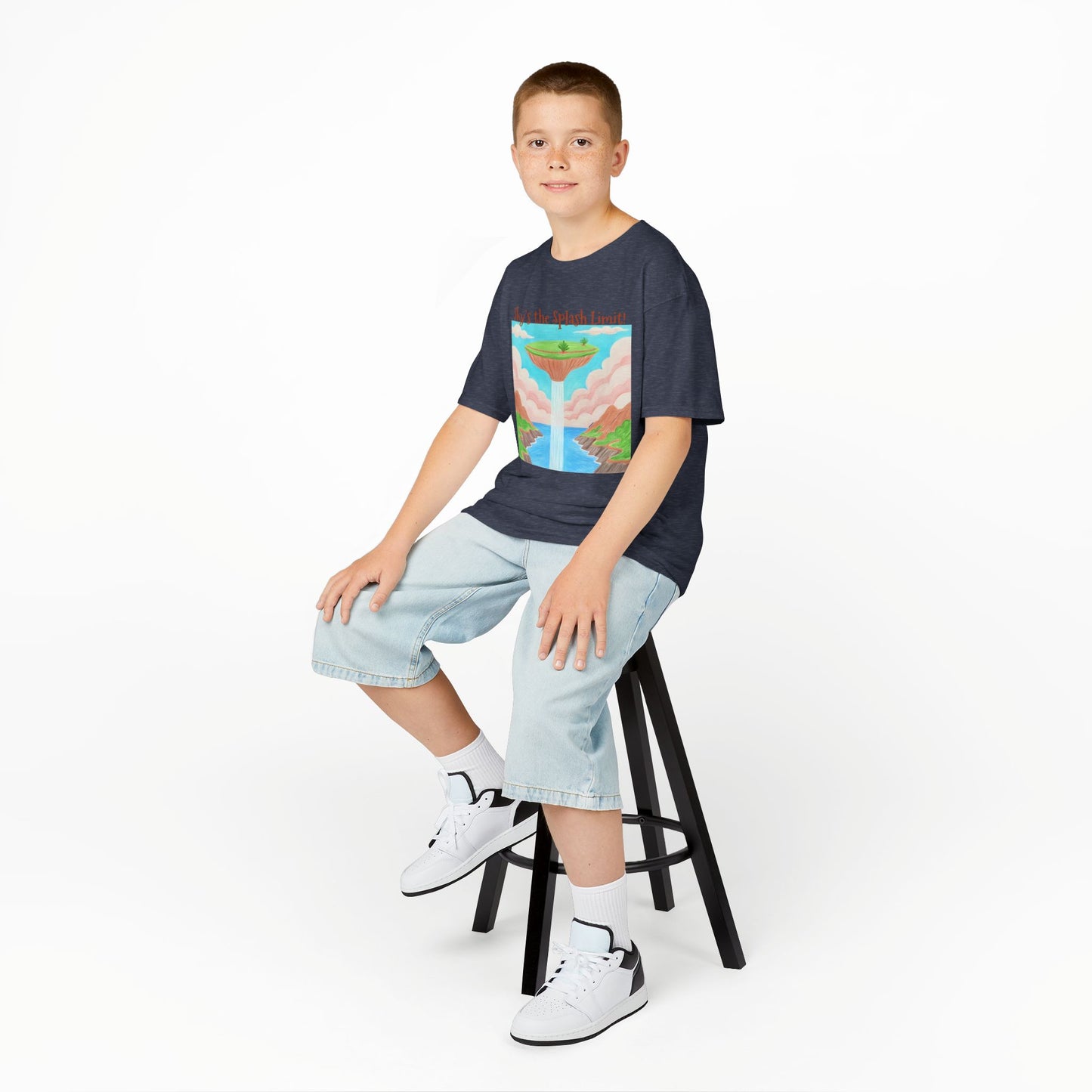 WORNWORD Kids Mid-Weight Tee - Waterfall Islands “Sky’s the Splash Limit!”