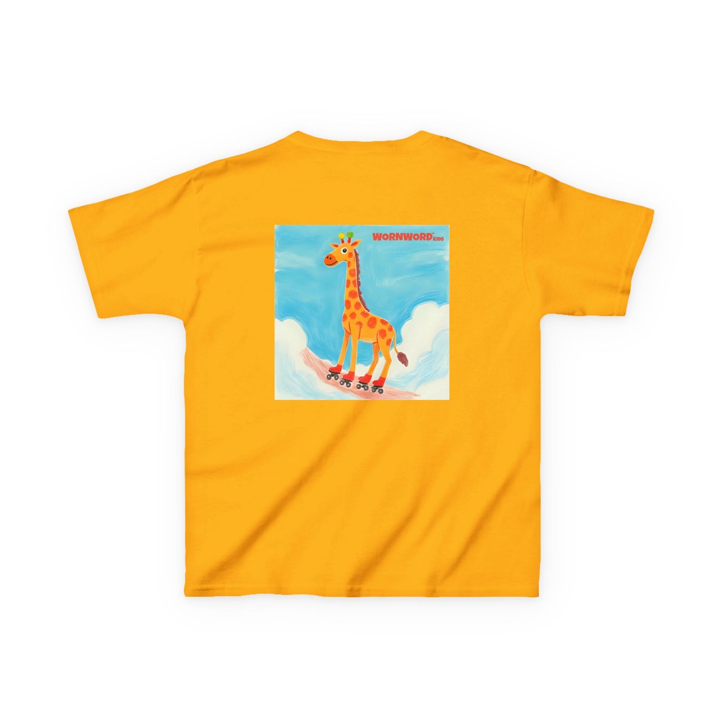WORNWORD Kids Mid-Weight Tee - Giraffe "Roll High. Dream Bright!"