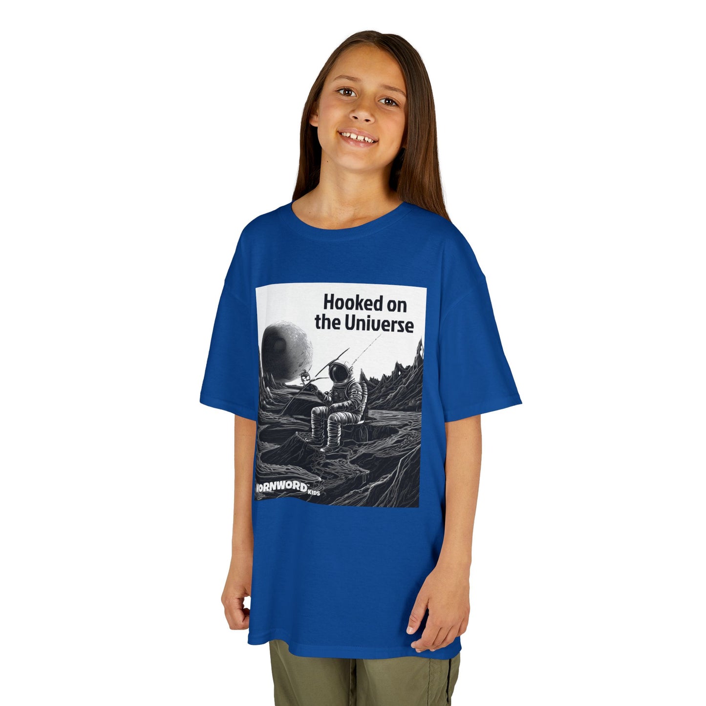 WORNWORD Kids™ Youth Mid-Weight Tee - Astronaut "Hooked on the Universe!