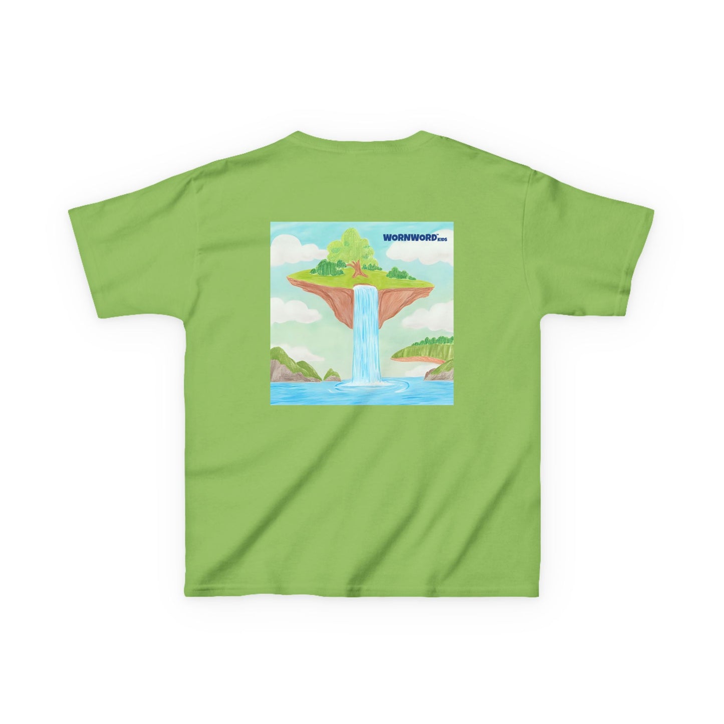 WORNWORD Kids Mid-Weight Tee - Waterfall Islands “Sky’s the Splash Limit!”