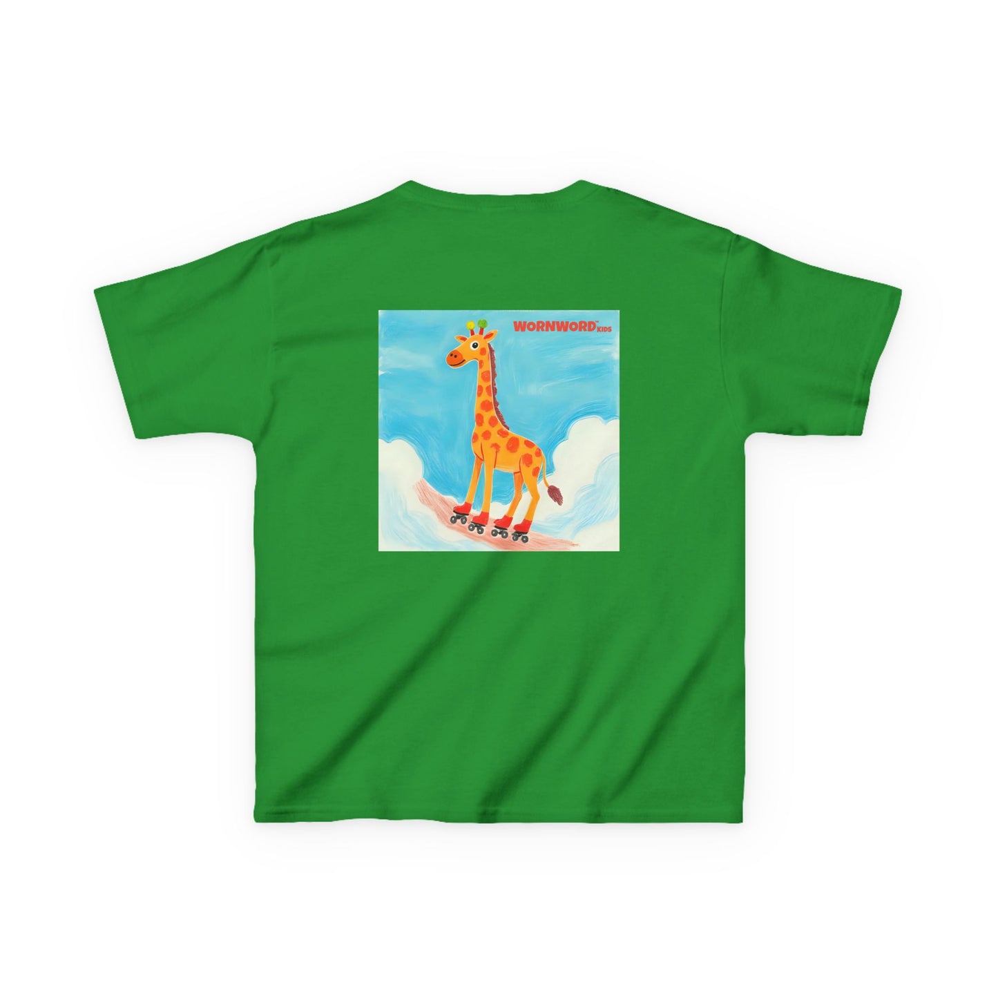 WORNWORD Kids Mid-Weight Tee - Giraffe "Roll High. Dream Bright!"