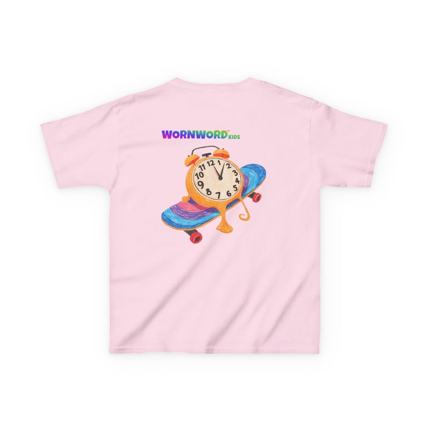 WORNWORD Kids Mid-Weight Tee - Melting Clock “Skate Through Time!”