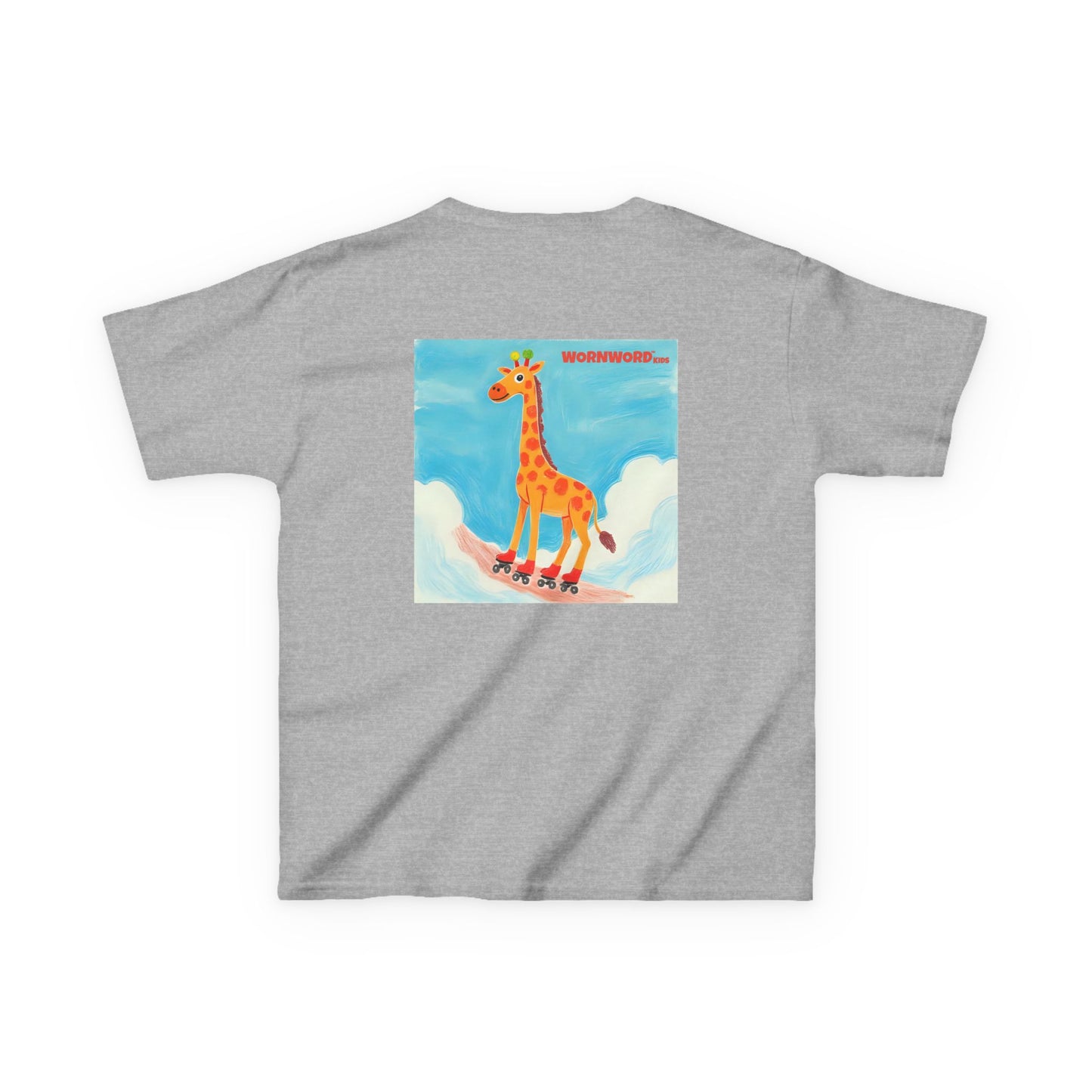 WORNWORD Kids Mid-Weight Tee - Giraffe "Roll High. Dream Bright!"