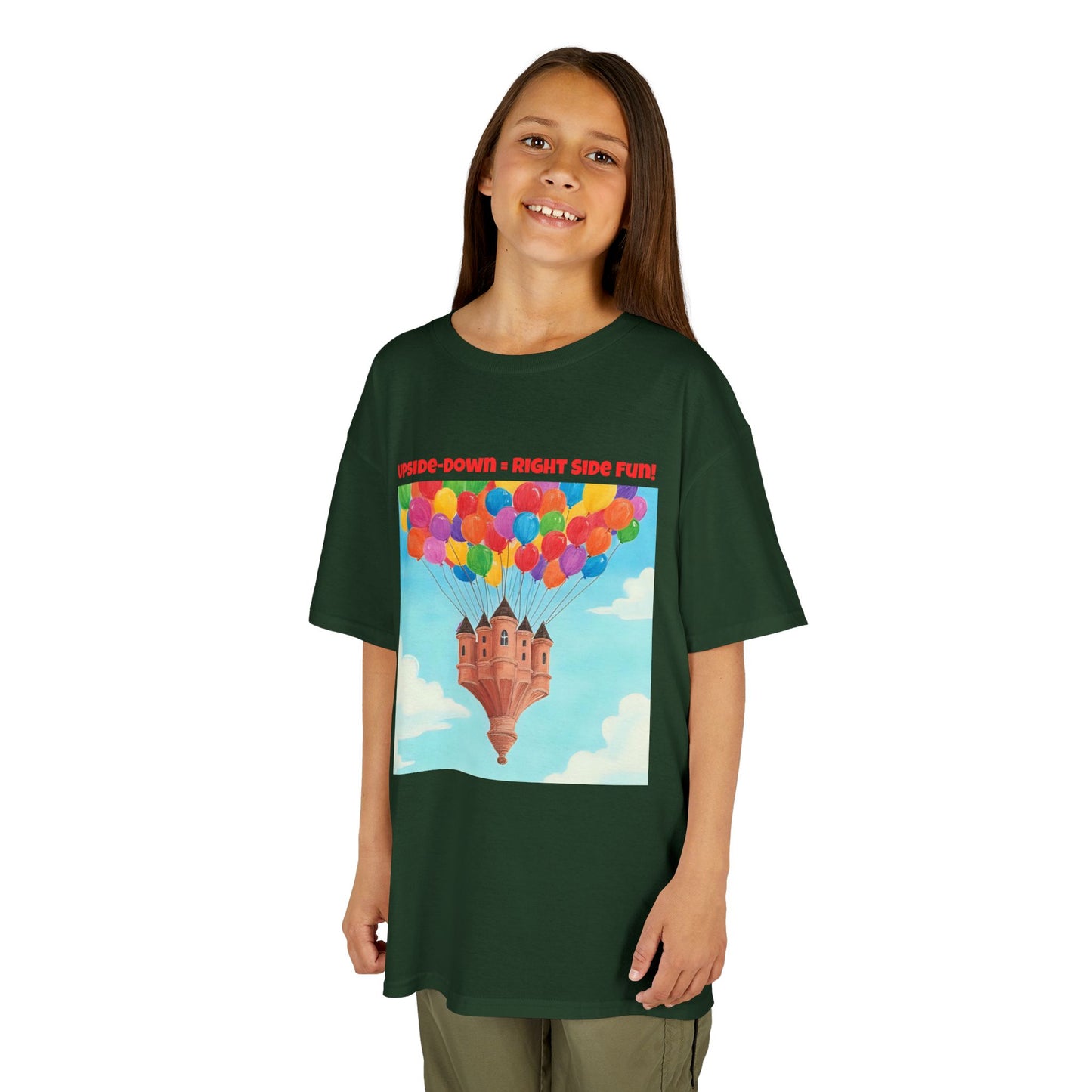 WORNWORD Kids Mid-Weight Tee - Floating Castle “Upside-Down = Right Side Fun!”