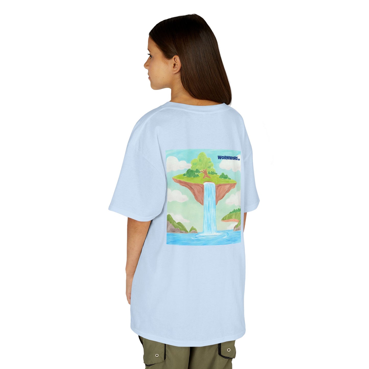 WORNWORD Kids Mid-Weight Tee - Waterfall Islands “Sky’s the Splash Limit!”