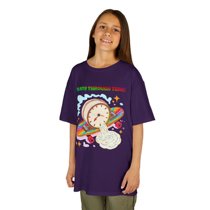 WORNWORD Kids Mid-Weight Tee - Melting Clock “Skate Through Time!”