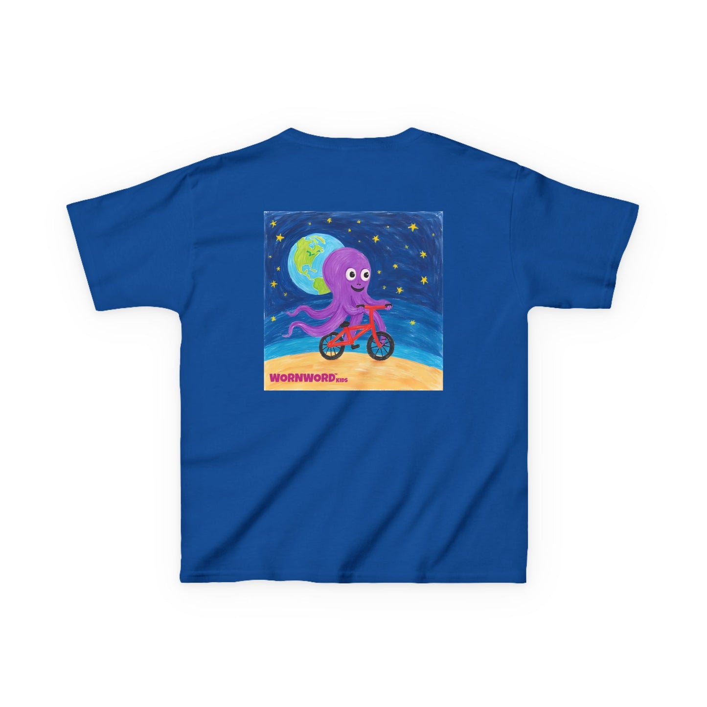 WORNWORD Kids Mid-Weight Tee - Octopus "Ride the Moon. Rule the Waves!"