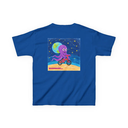 WORNWORD Kids Mid-Weight Tee - Octopus "Ride the Moon. Rule the Waves!"