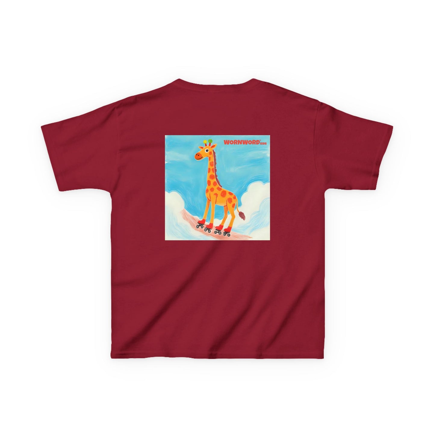 WORNWORD Kids Mid-Weight Tee - Giraffe "Roll High. Dream Bright!"