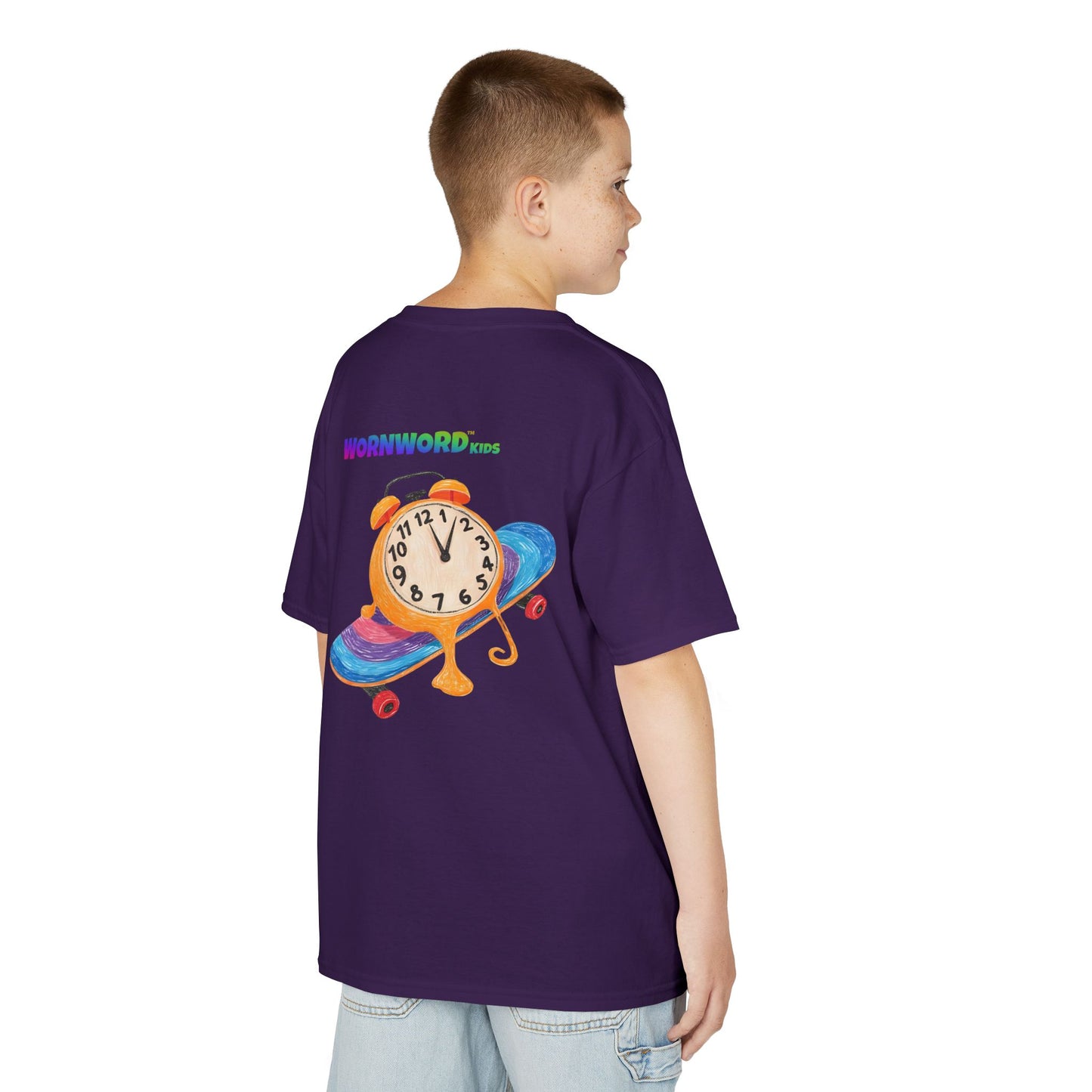 WORNWORD Kids Mid-Weight Tee - Melting Clock “Skate Through Time!”