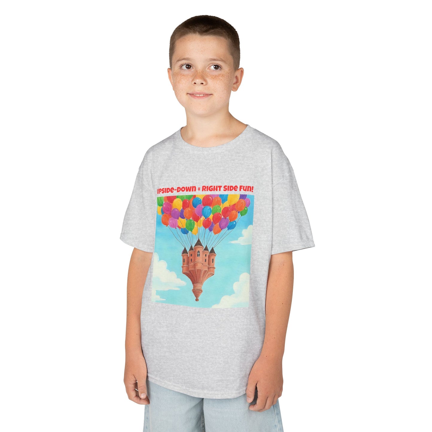 WORNWORD Kids Mid-Weight Tee - Floating Castle “Upside-Down = Right Side Fun!”