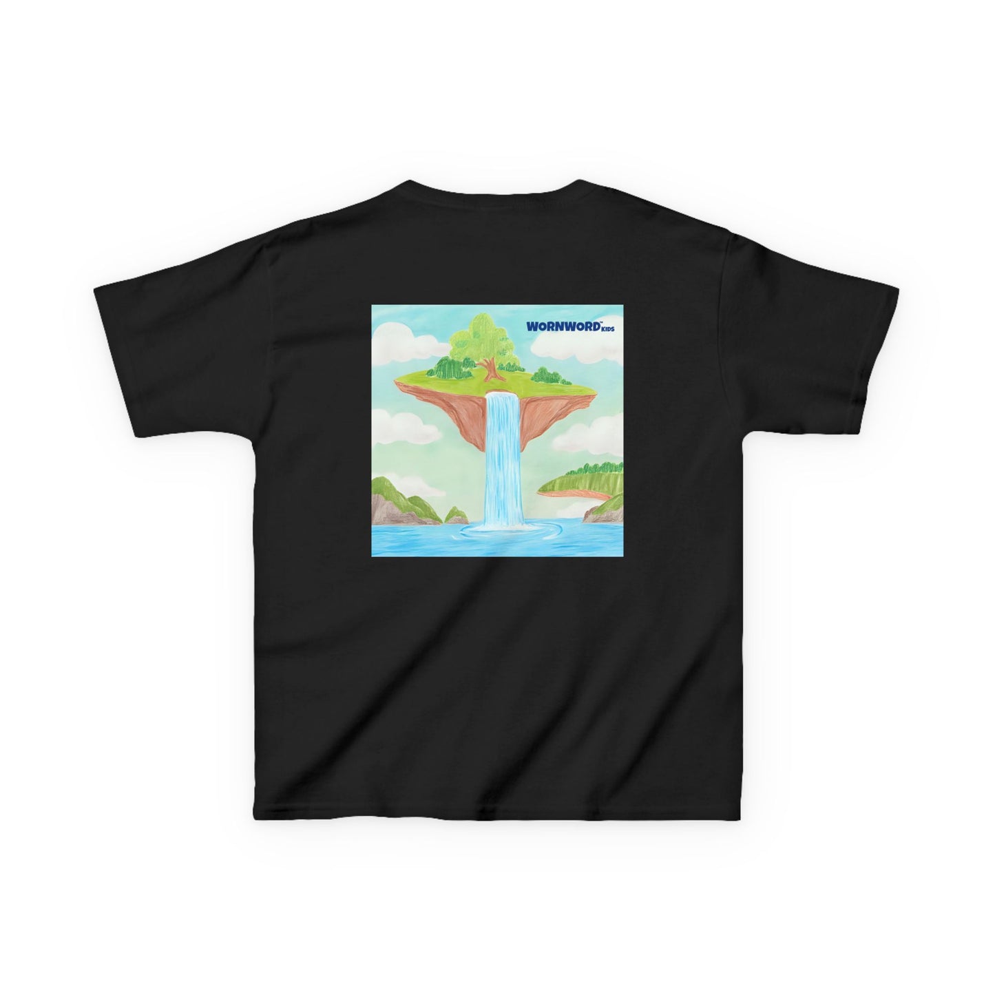 WORNWORD Kids Mid-Weight Tee - Waterfall Islands “Sky’s the Splash Limit!”