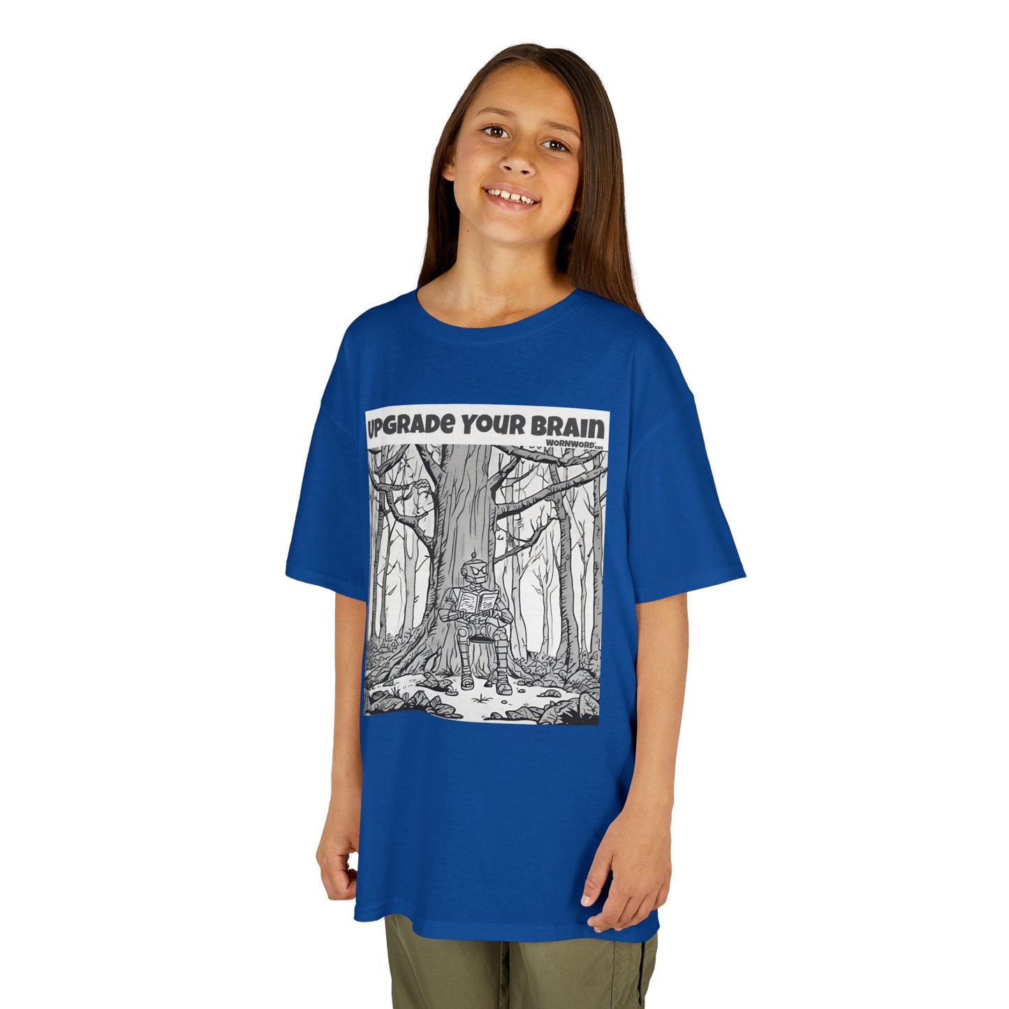 WORNWORD Kids™ Youth Mid-Weight Tee - Robot "Upgrade Your Brain"
