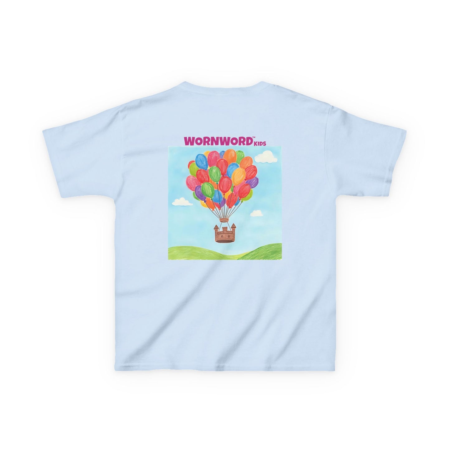 WORNWORD Kids Mid-Weight Tee - Floating Castle “Upside-Down = Right Side Fun!”