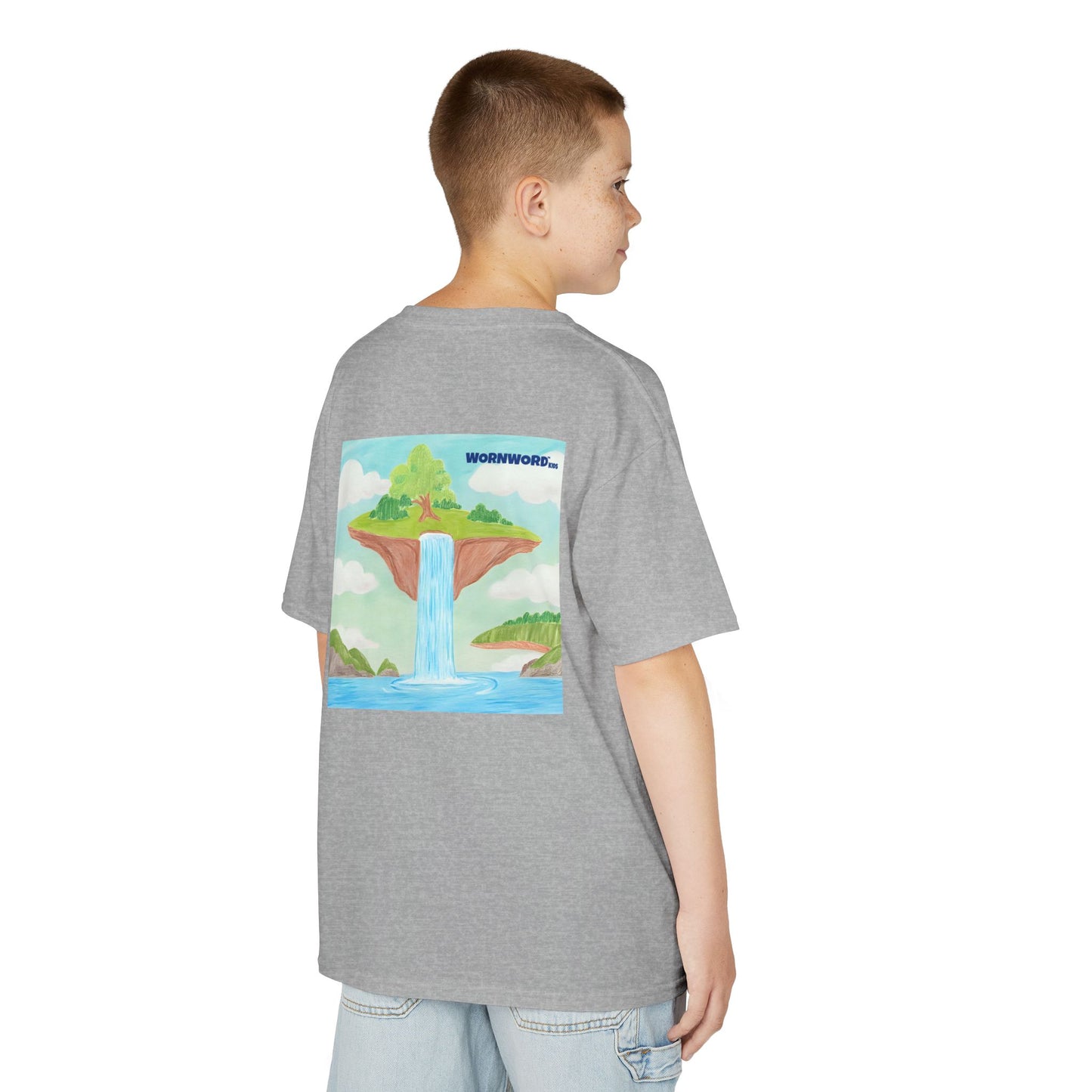 WORNWORD Kids Mid-Weight Tee - Waterfall Islands “Sky’s the Splash Limit!”