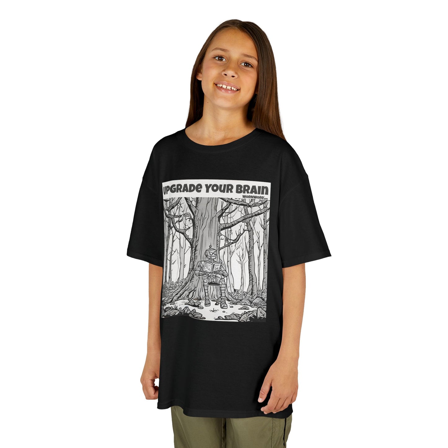 WORNWORD Kids™ Youth Mid-Weight Tee - Robot "Upgrade Your Brain"